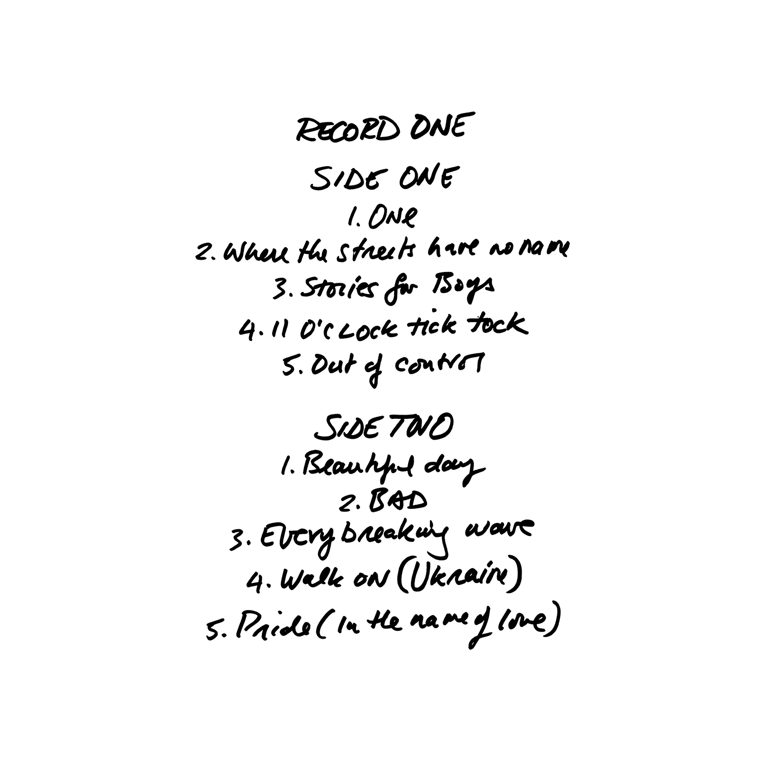 Le canzoni contenute in U2 Songs Of Surrender U2place